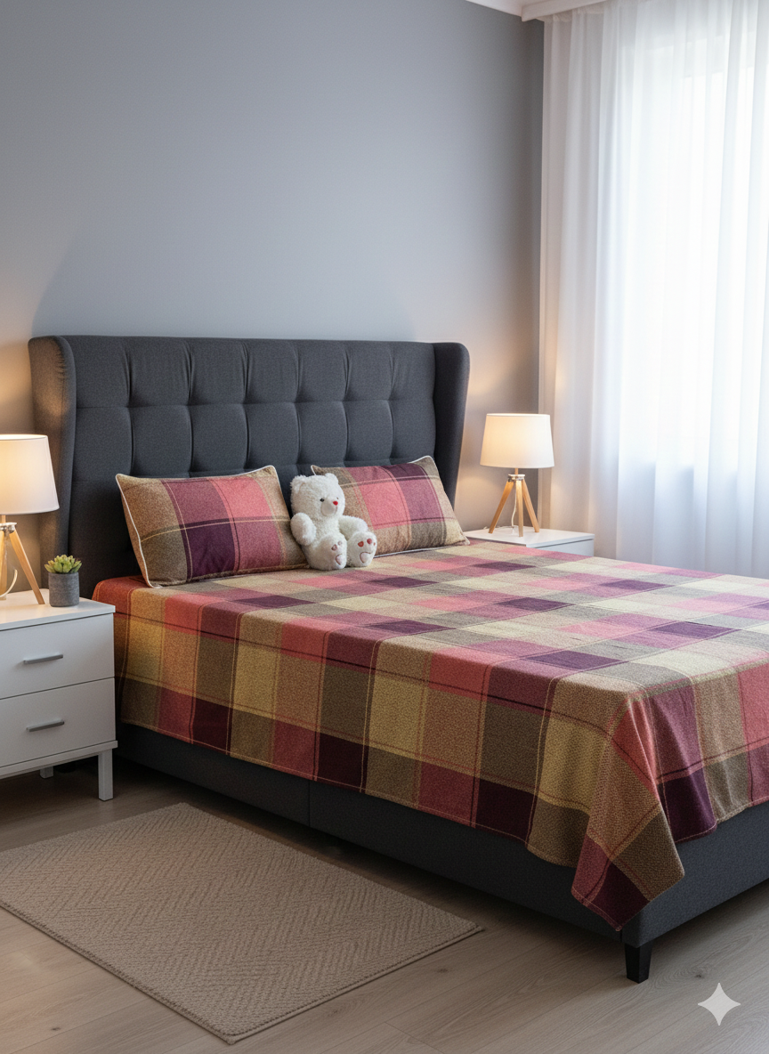 100% Orignal Crystal Cotton King Size Bedsheet Set (3-Piece)