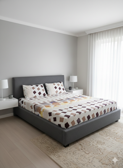 100% Orignal Crystal Cotton King Size Bedsheet Set (3-Piece)