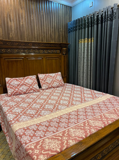 100% Orignal Crystal Cotton King Size Bedsheet Set (3-Piece)