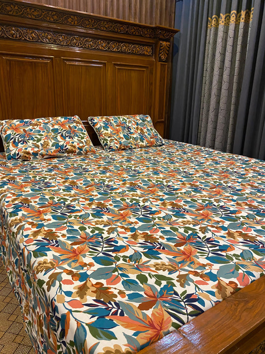 100% Orignal Crystal Cotton King Size Bedsheet Set (3-Piece)