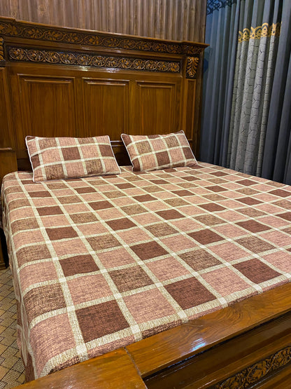 100% Orignal Crystal Cotton King Size Bedsheet Set (3-Piece)