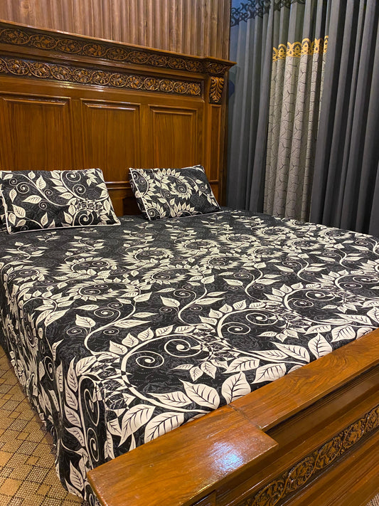 100% Orignal Crystal Cotton King Size Bedsheet Set (3-Piece)