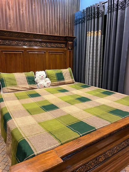 100% Orignal Crystal Cotton King Size Bedsheet Set (3-Piece)