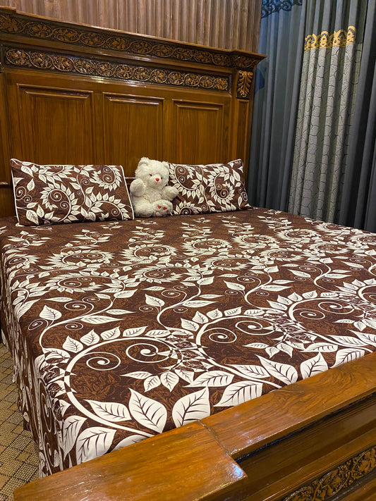 100% Orignal Crystal Cotton King Size Bedsheet Set (3-Piece)