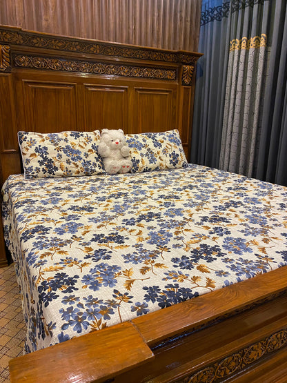 100% Orignal Crystal Cotton King Size Bedsheet Set (3-Piece)