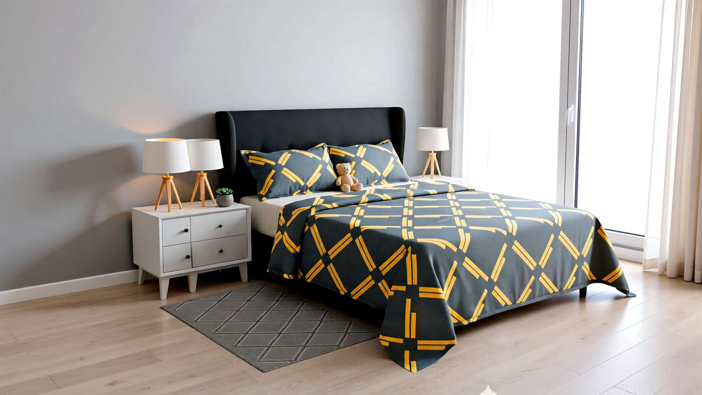 100% Orignal Imported Cotton King Size Bedsheet Set (3-Piece)